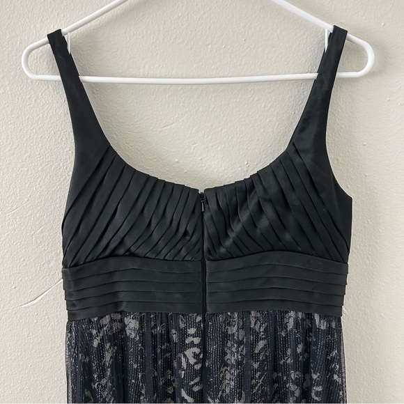 Carmen Marc Valvo Collection Black Pleated Silk Beaded Layered Dress Sz 4 Party - Picture 6 of 9